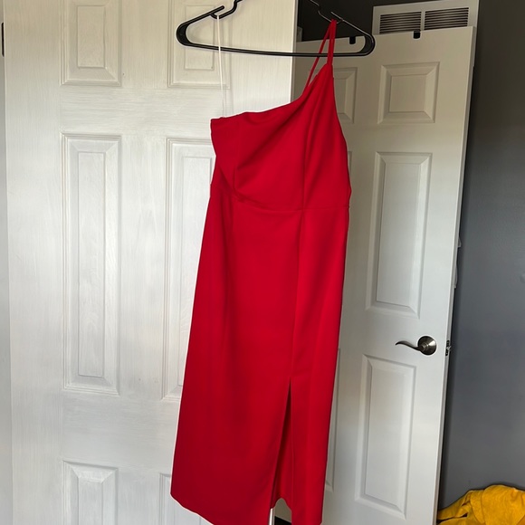 Hello Molly Dresses & Skirts - Never been worn HELLO MOLLY red one shoulder spaghetti strap dress.